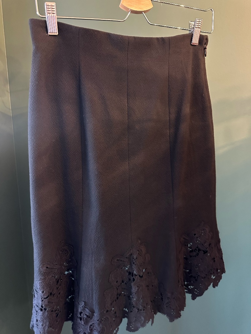 Rebecca Taylor Lace Detail Skirt in Black Size 8